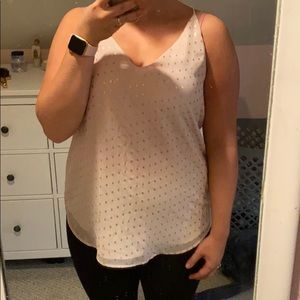 Loft Outlet pink with gold polka dot tank